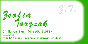 zsofia torzsok business card