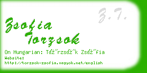 zsofia torzsok business card